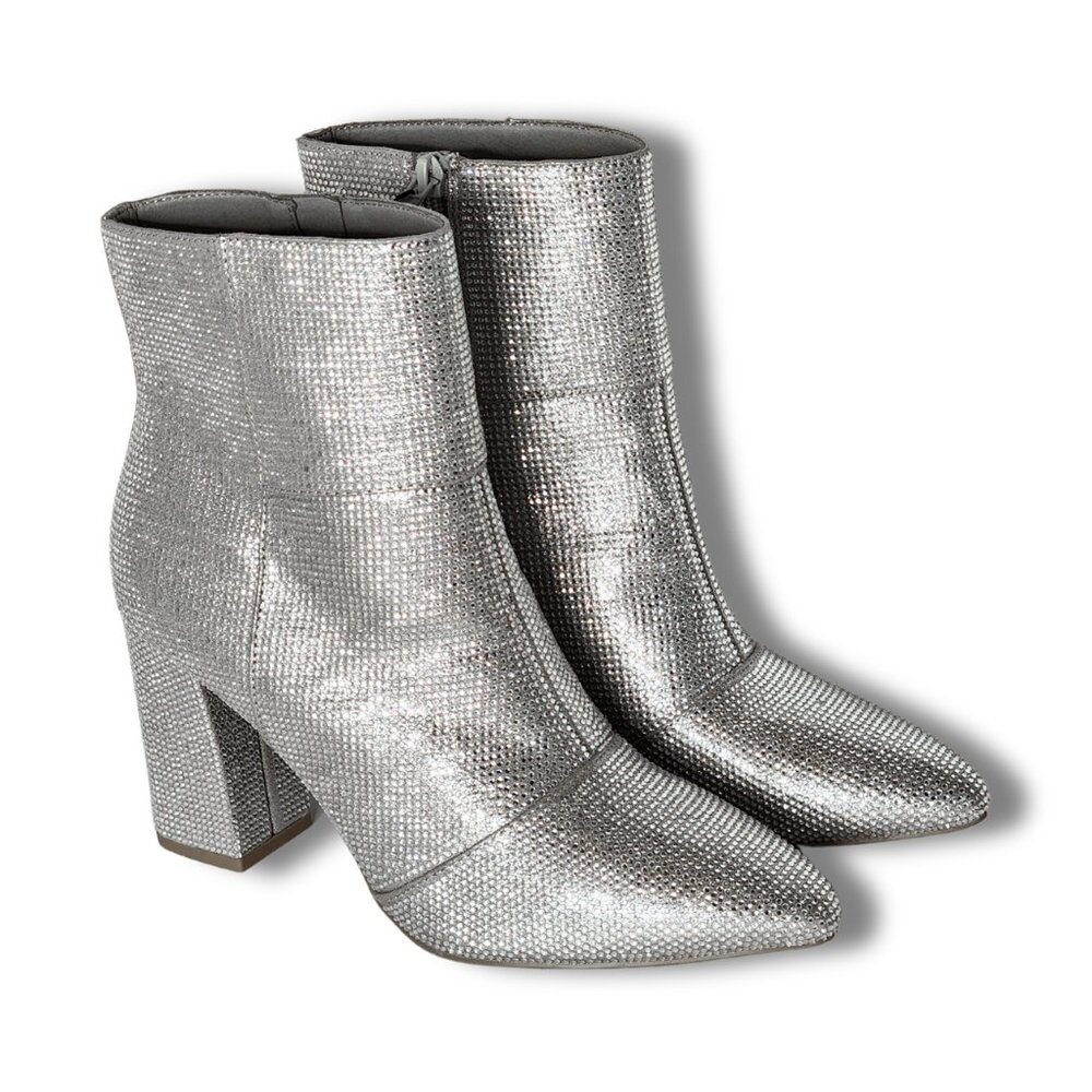 Steve Madden NYC Silver Sparkle Ankle Boots – Size 9 – NWT - Picture 3 of 9